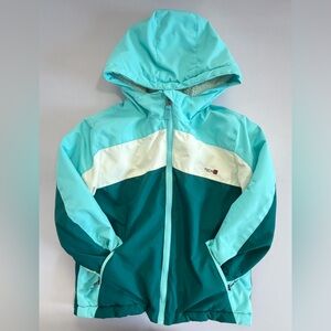 Kids Swiss Tech Turquoise & White Sherpa-Lined Jacket